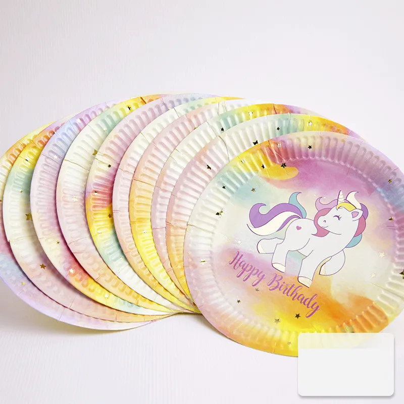 Unicorn Disposable Tableware Paper Cup Girl Birthday Table Decoration Team Bride To Be Wedding Party Supplies SD25 (3)