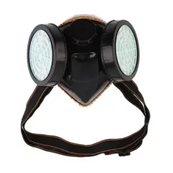 Новый фильтр защиты двойной противогаз Химическая газа против пыли Краски Респиратор маска с очки промышленной безопасности оптовая