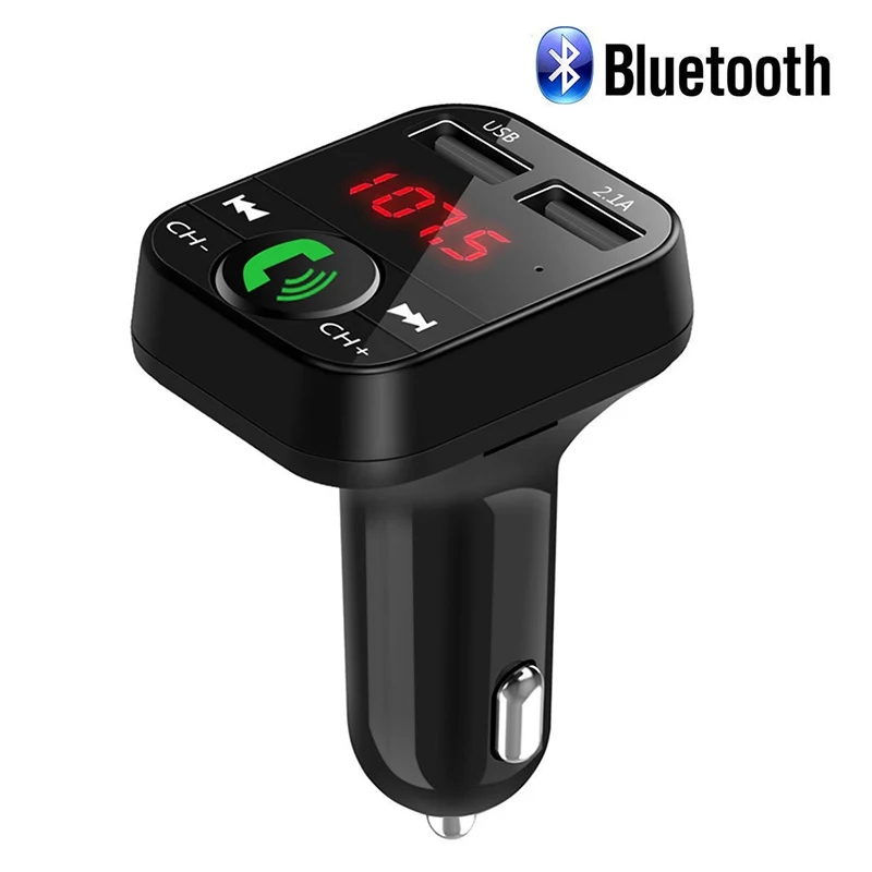 

Car Bluetooth FM Transmitter Wireless Hands Free Kit MP3 Music Player Support TF Card 5V 2.1A USB Charger FM Modulator #2