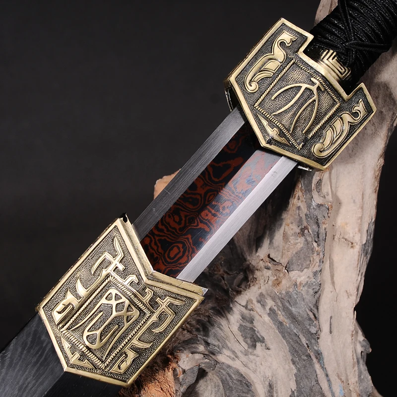 

Chinese Red Blade Sword Fully Hand-made Damascus Folded Steel Full tang blade Sword Wedding gift Chinese knife Collection sword