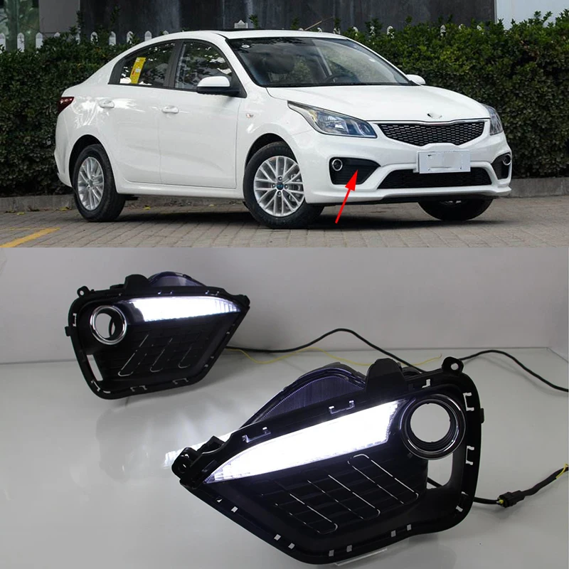 Car Flashing 1Pair For kia rio k2 2016 2017 LED daytime Running Lights