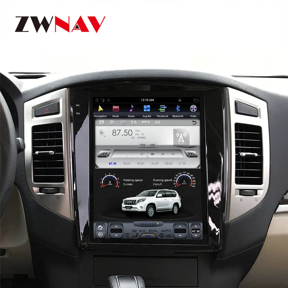 ZWNVA Tesla IPS 12.1 Inch Screen Android 6.0 2+64GB Car No DVD Player GPS Navigation For MITSUBISHI PAJERO V97 V93 2006