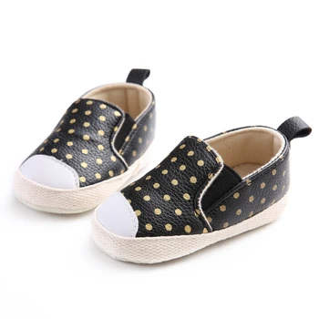 

Baby Girls Soft Shoes PU Leather Baby Moccasins Gold Dot Girls First Walker Toddler2