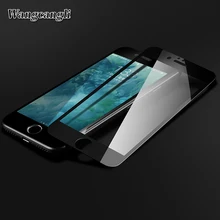 Wangcangli 4D полное покрытие закаленное для iPhone 7 6s plus стекло твёрдый край Защитное стекло для iPhone 7 6 8 X протектор экрана