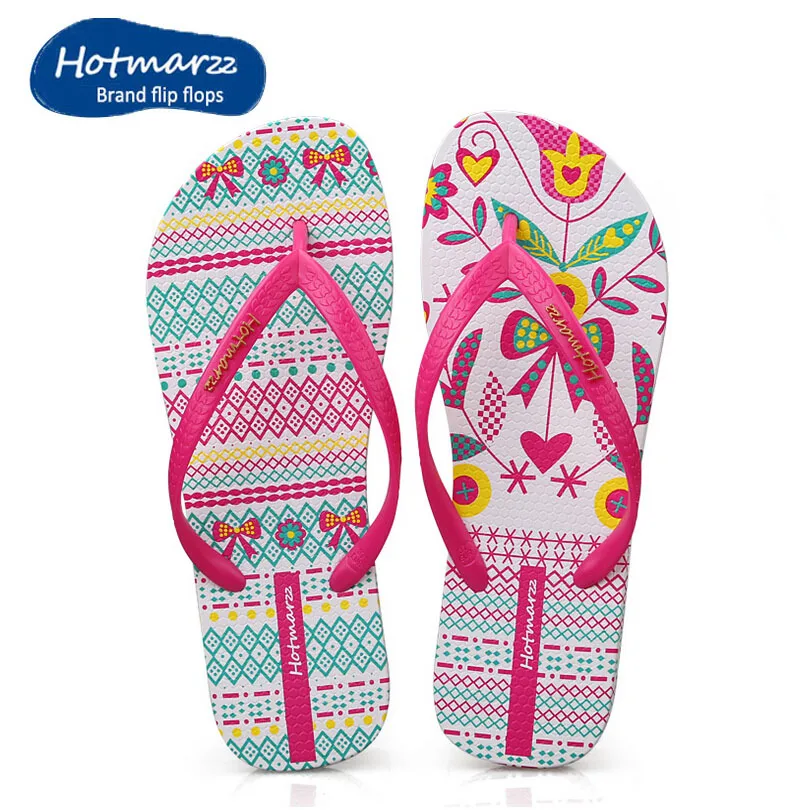 Hotmarzz 2015 Slippers Women Beach Flip Flops VERY Soft Sole 3D Flower Picture Summer Shoes Brand Flat Sandals | Обувь