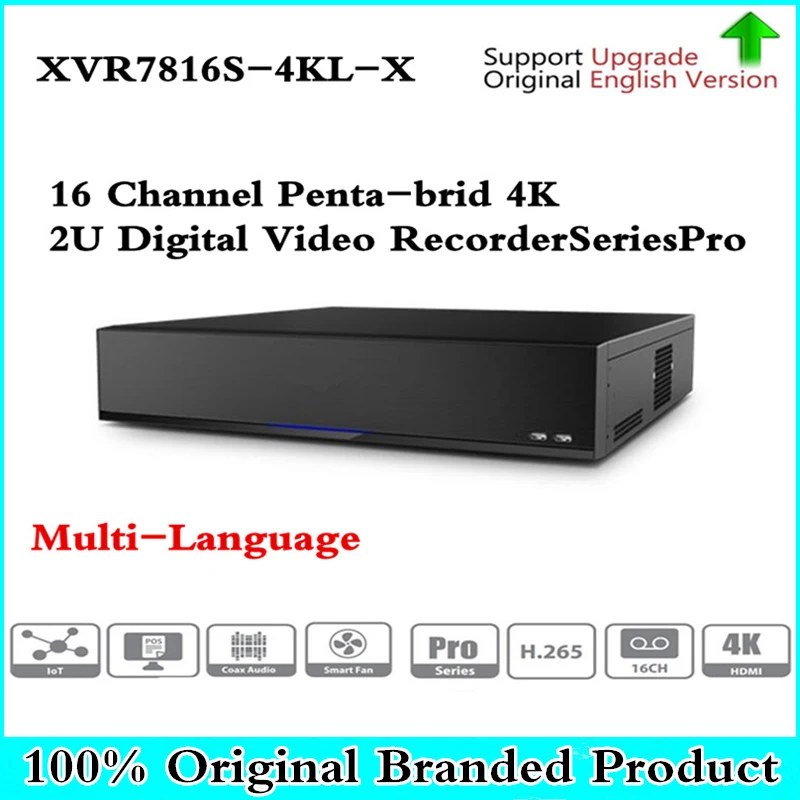 Оригинальный бренд Multi-Язык версия DVR XVR 16 каналов пента-Брод 4 К H.265 2U цифрового видео Регистраторы seriesPro XVR7816S-4KL-X