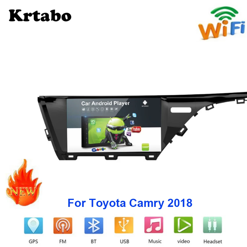 Car radio Android multimedia player For Toyota Camry 2018 Bluetooth Car touch screen GPS Navigation Stereo Audio WIFI