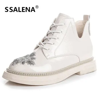 

2020 Women Floral Print Ankle Boots Round Toe Low Heel Short Boots Ladies Elegant Leather Antiskid Shoes AA12124