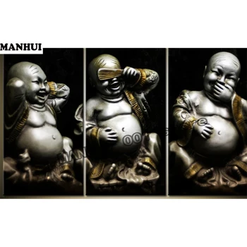 

5D DIY Diamond embroidery laughing Buddha diamond painting Cross Stitch full square mosaic decoration gift 3PCS sets ADP08