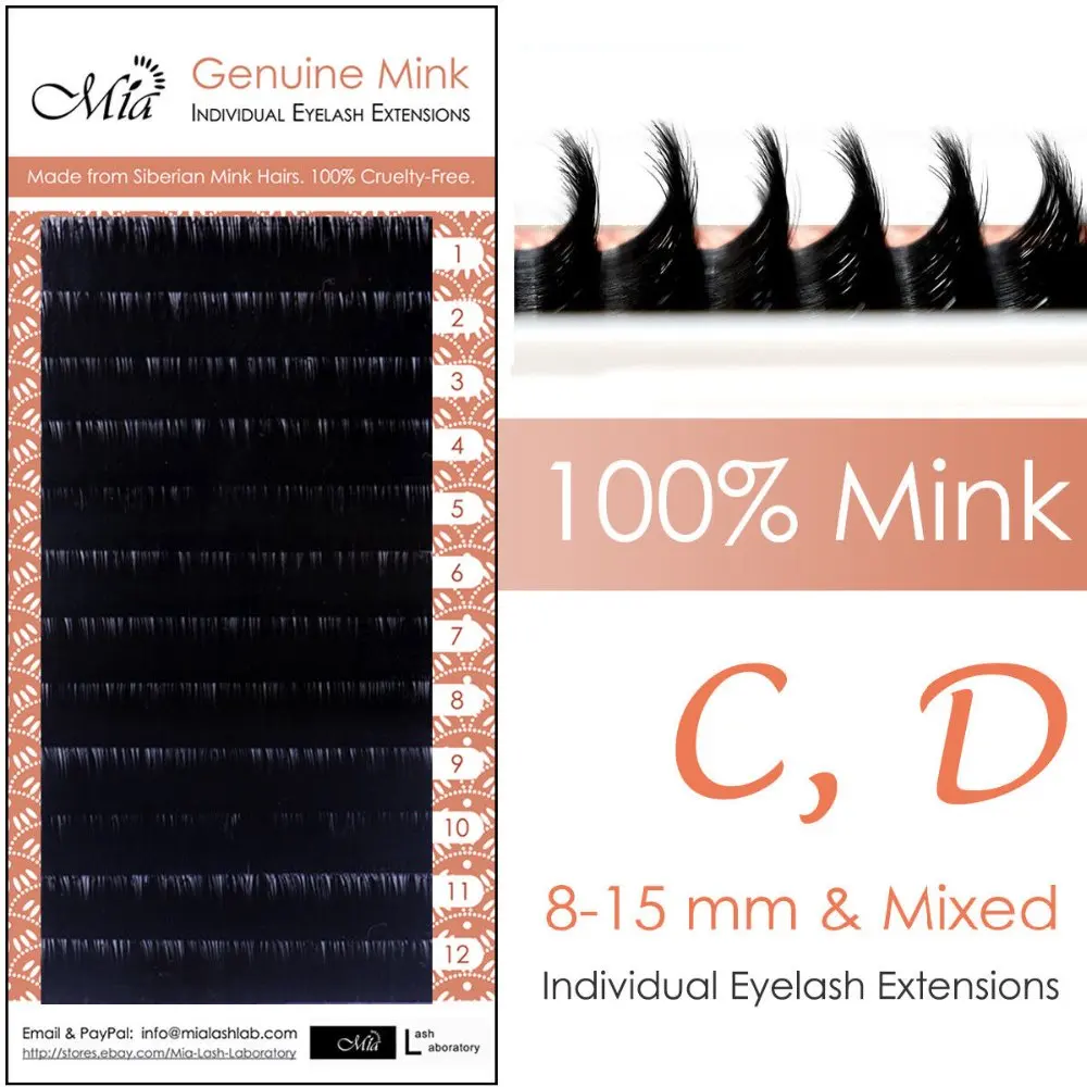 

[0.10~0.12 C/D/Mixed Length] Mia #100% Real Mink# Eyelash Extensions Individual Semi Permanent
