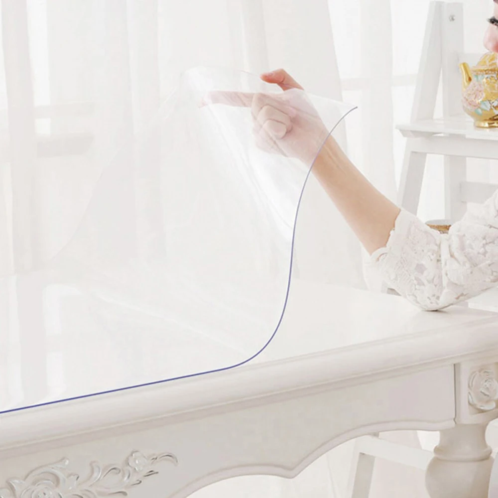 PVC Transparent Soft Glass Crystal Plate Plastic Tablecloth Table Mat