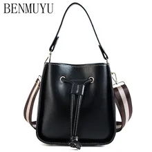 

BENMUYU,leather handbags,Woman bag 2018 new drawstring lychee printed handbag, european-style hand bill of lading shoulder bags