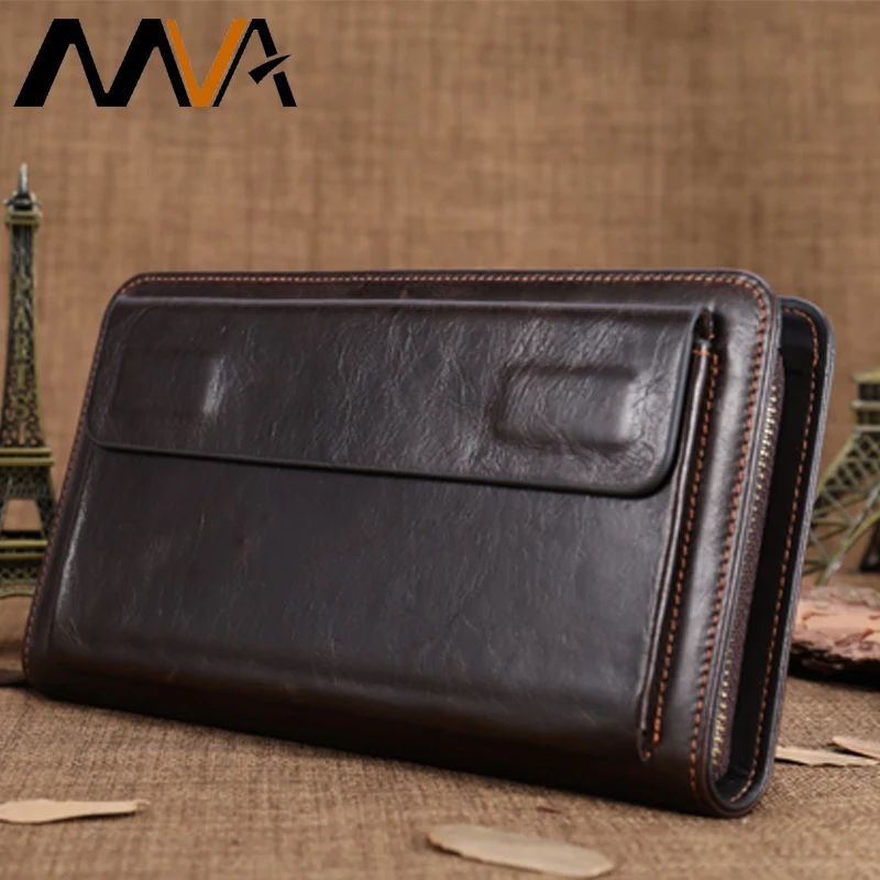 MVA Clutch Male Genuine Leather Wallets with Coin Pocket Man Clutch Bag Leather Wallet Men Long Phone Wallet Clamp bag for money MVA Clutch Male Genuine Leather Wallets with Coin Pocket Man Clutch Bag Leather Wallet Men Long Phone Wallet Clamp bag for money