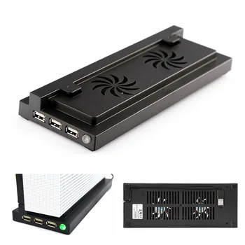 

3 USB Ports HUB LED 3 in 1 Cooler Vertical Stand For Xbox One S Accessories Vertical Stand with Cooling Fan
