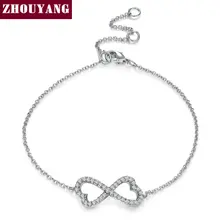 ZHOUYANG серебряный браслет с бантом и кристаллами, модные ювелирные изделия с австрийскими кристаллами для женщин, подарок ZYH105