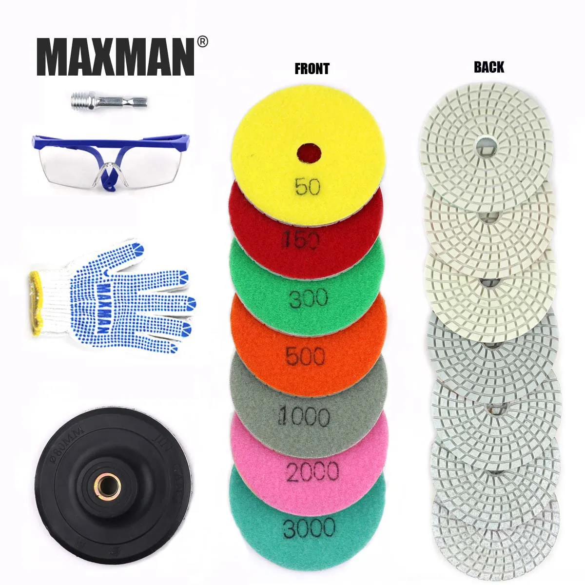 

MAXMAN 3 inch Wet Diamond Polishing Router Bits For Stone Grinder Stone Rotary Tool Polish Grinding Accessories Sander Disk