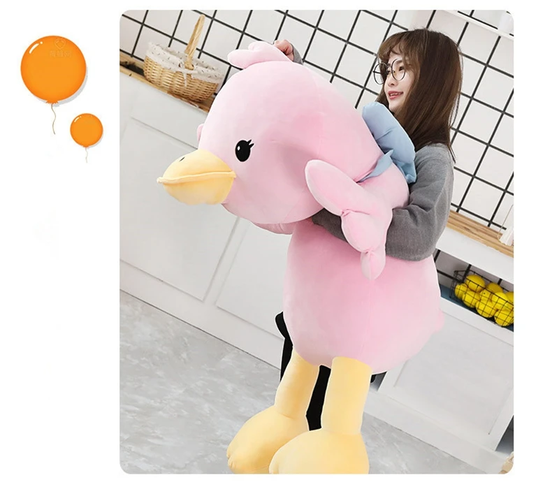 Dorimytrader kawaii duck animal plush toy yellow duck doll creative girl doll sleeping pillow doll Deco 130cm 51inch DY50580 (8)