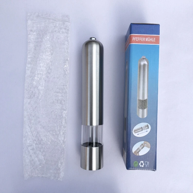 24pcs/lot Newest Pepper Grinder Stainless Steel Electric Salt Pepper Mill Seasoning Kitchen Tools For Cooking Restaurants