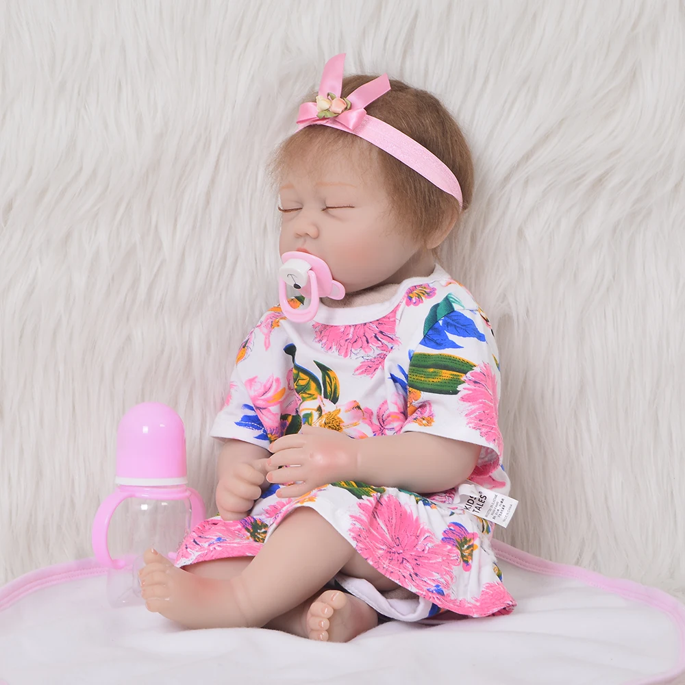 Новинка 55 см кукла Спящая девочка Bebes Reborn мягкая силиконовая Детские куклы