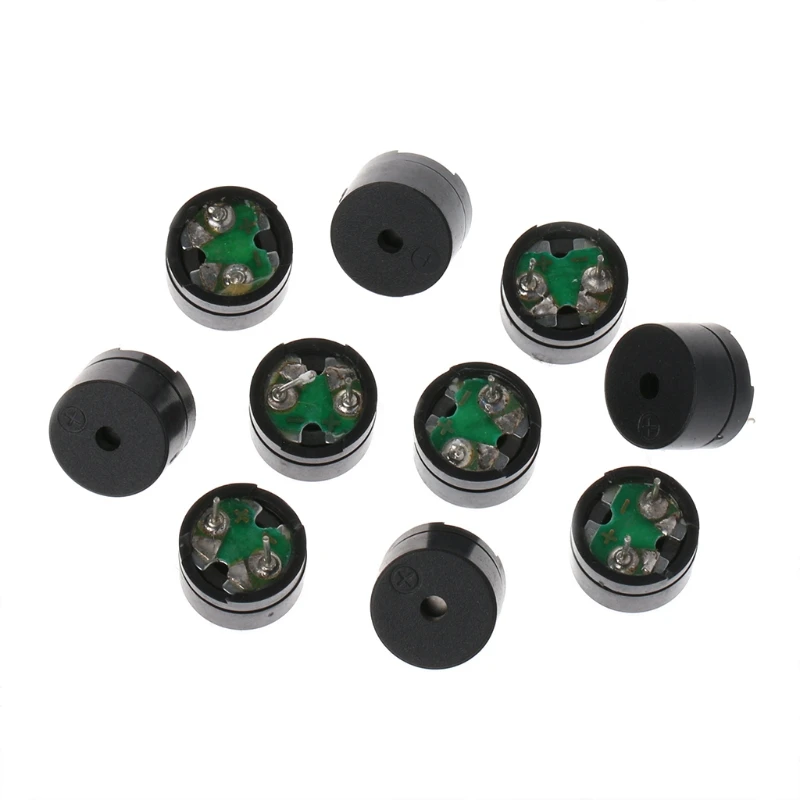 10 Pcs 2Pin Black Passive Electronic Alarm Buzzer 12x8 5mm 12085 16Ohm Resistance 3 5 9