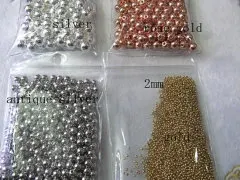 

Top Quality--100pcs 2-10mm 24K Plated seamless round beads,Round Ball Solid Brass Bead, Rose Gold,Silver Gunmetal Spacer beads