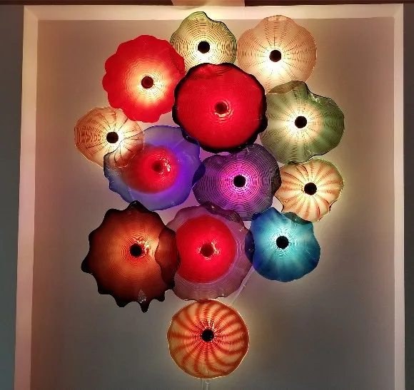 Beautiful Wall Art Decoration Colorful Blown Glass Wall Art Plates Dale