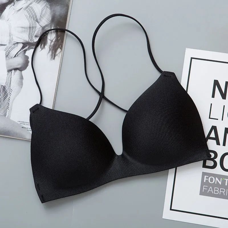 BEFORW Summer Sexy Bra Backless Cross Straps Bras For Women Wire Free Seamless Push Up Bras Women Underwear Invisible Bralette BEFORW Summer Sexy Bra Backless Cross Straps Bras For Women Wire Free Seamless Push Up Bras Women Underwear Invisible Bralette