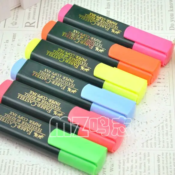 Faber Castell Textliner Highlighters Marker Pen 6 Colors/Lot Orange
