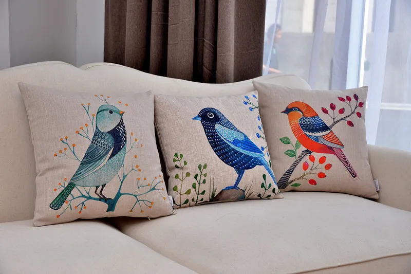 40 Homemade Green Bird Cushion Cover Printed Amimal Linen Cotton Impressive Homemade Decorative Pillows 40 Homemade Green Bird Cushion Cover Printed Amimal Linen Cotton Impressive Homemade Decorative Pillows
