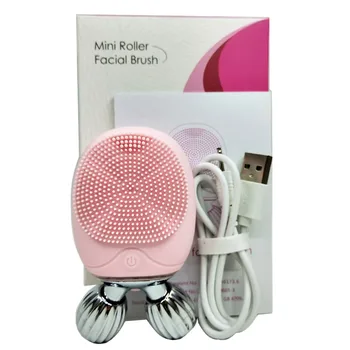 

Mini usb Rechargeable Face Lifting Skin Tightening Roller Massager Electric Silicone Facial Cleanser Face Brush