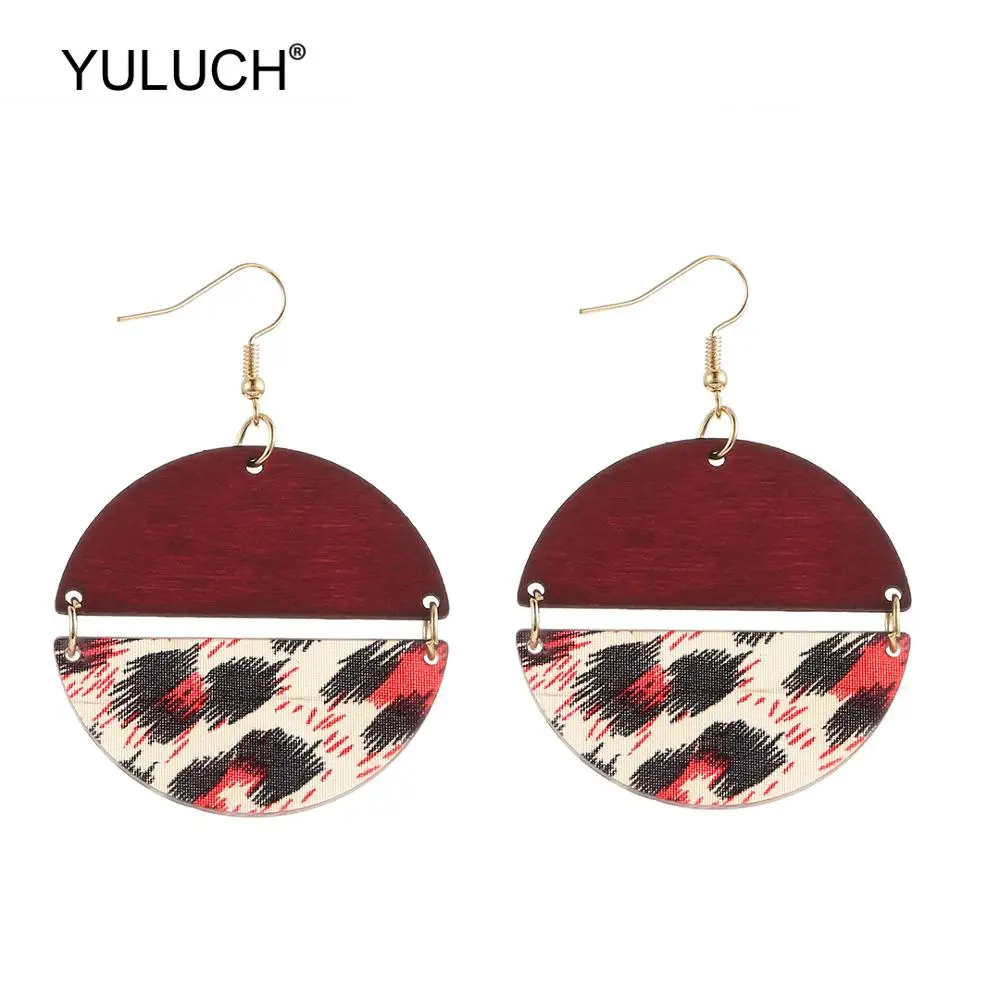 

YULUCH Ethnic African Bohemian Round Pendant Earrings Fashion Jewelry For Women Party 2019 New Design Red Handmade Drop Earrings
