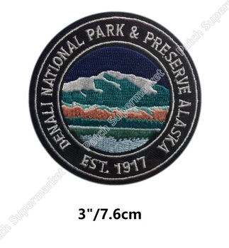 

NIP Denali National Park Preserve est. Alaska Travel Souvenir Patch Embroidered Iron On badge clothing Outdoor halloween costume