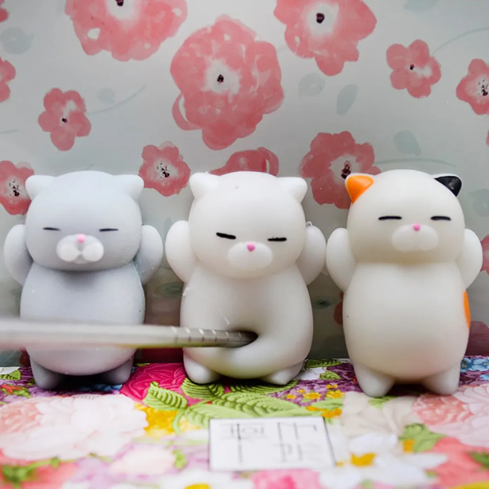 Милая мягкая игрушка Mochi Cat Healing Fun для детей Kawaii Squeeze Игрушка снятия стресса Deco