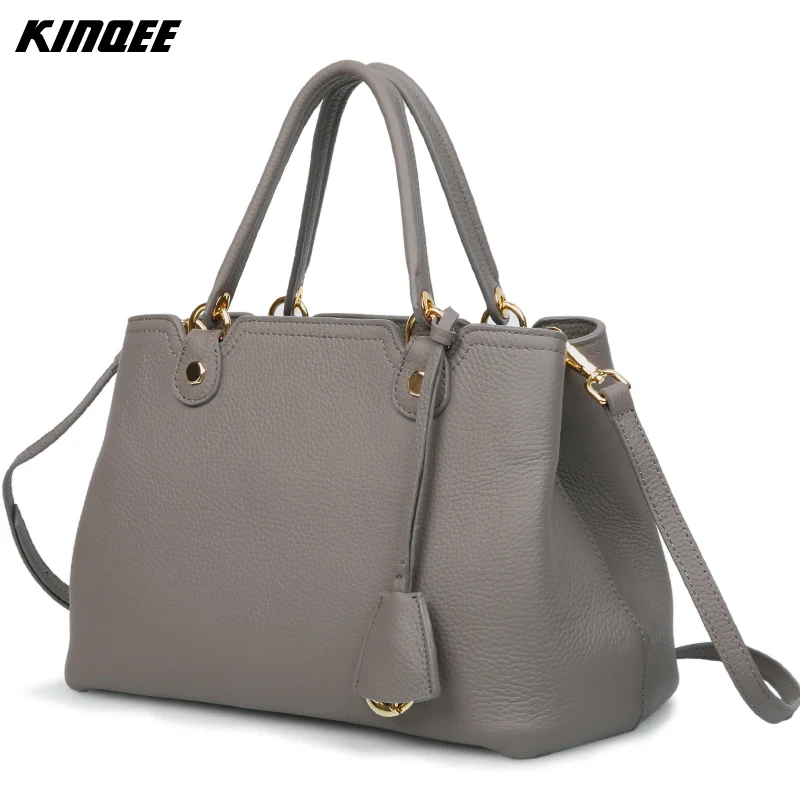 35CM Genuine Leather Totes Handbag Women Golden Hardware Luxury