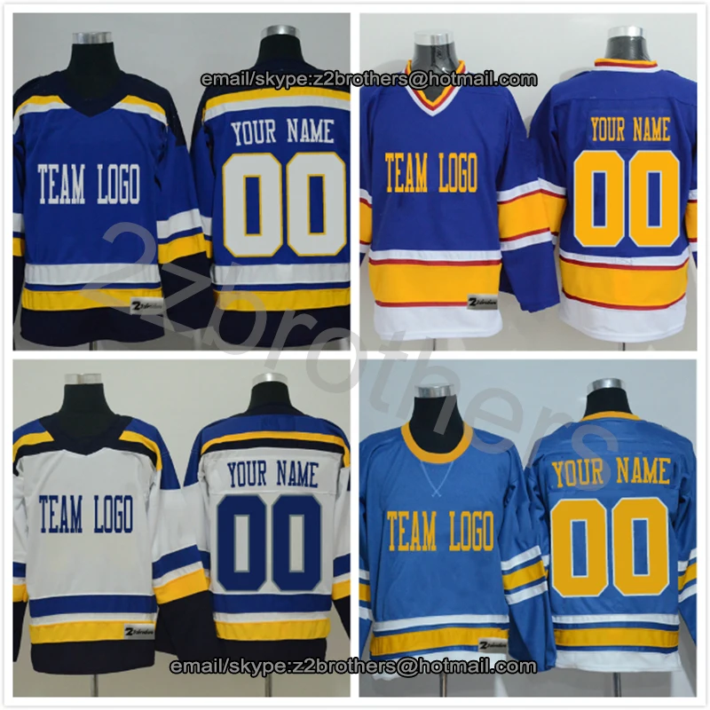 

Factory OEM Custom Ice Hockey Jersey Design DIY Any Style Your Own College Team Sweater Embroidered Logo Men Women Kid St. Louis