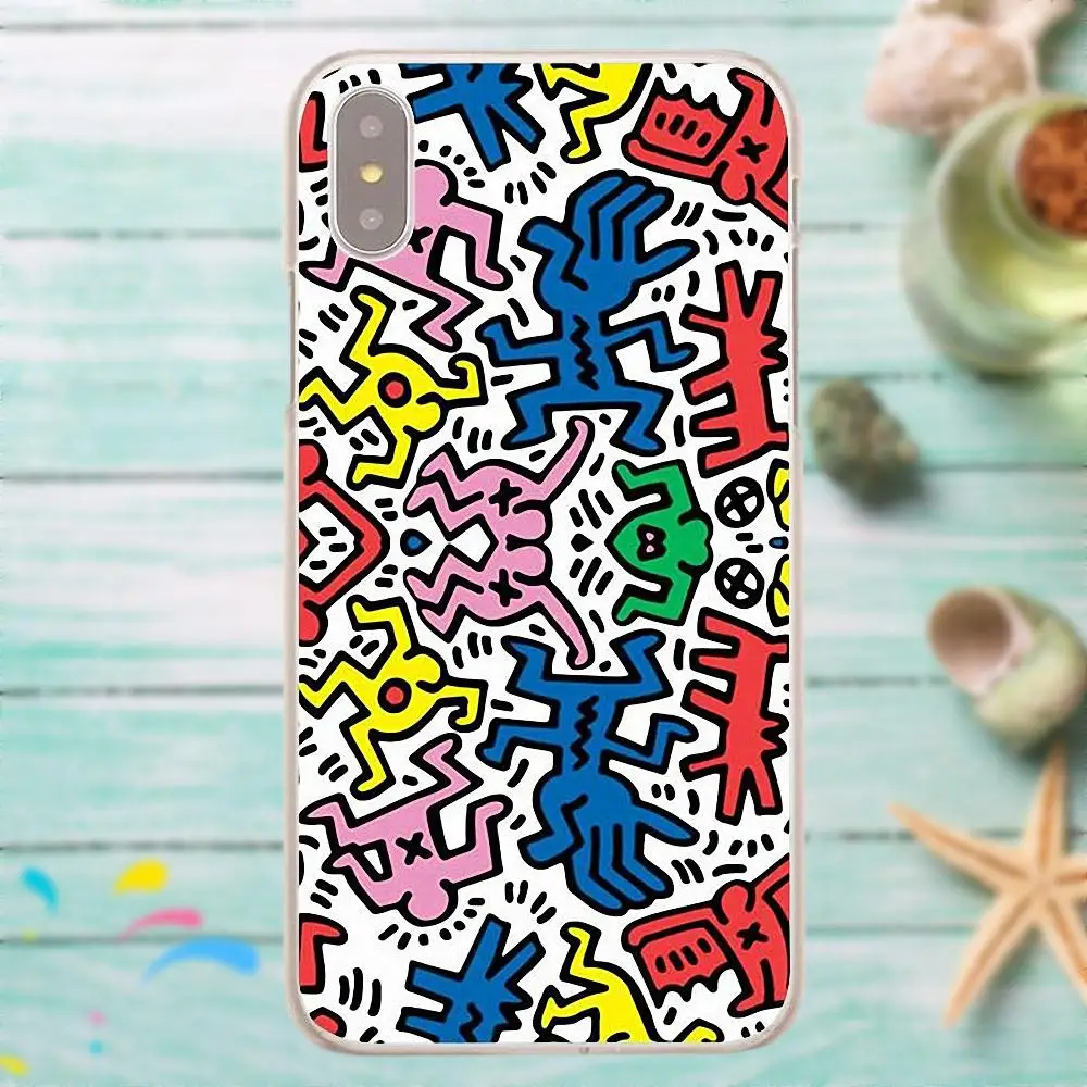 Мягкий чехол из ТПУ с милым рисунком кота для Apple iPhone 4 4S 5 5C SE 6 6 S 7 8 Plus X для LG G3 G4 G5 G6 K4 K7 K8 K10 V10 V20 Кит Харинг забавные - Цвет: as picture