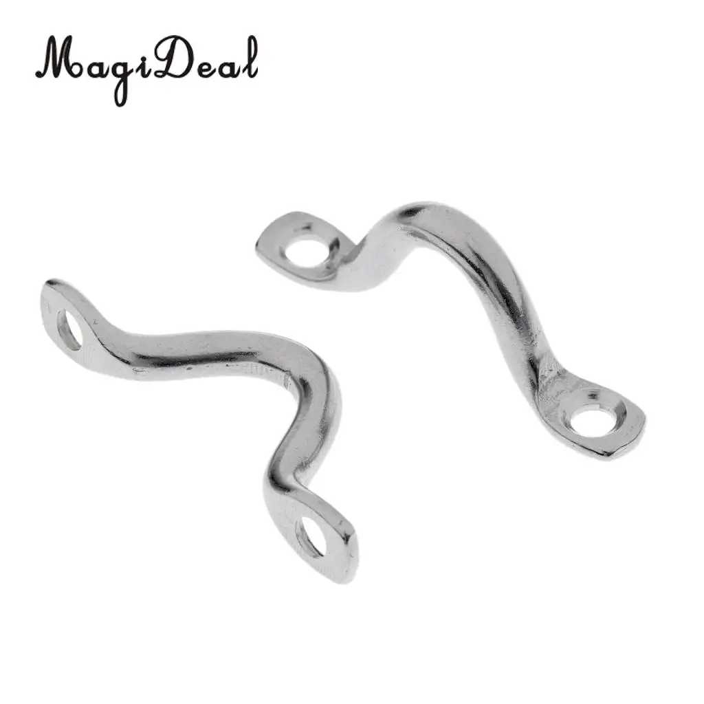 MagiDeal 5 Piece Stainless Steel Pad Eye Straps Tie Down Anchor Deck Loops 52 x 17mm/58 x 21mm