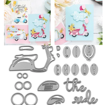 

19pcs motorbike metal cutting dies DIY Die Cut Stencil Decorative Scrapbooking Craft Card stencils template