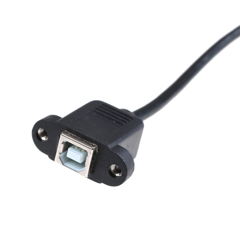 USB2.0 B мама-папа Панель Крепления для принтера 90 градусов под прямым углом Кабель для принтера 30 см черный мужской-Женский удлинитель