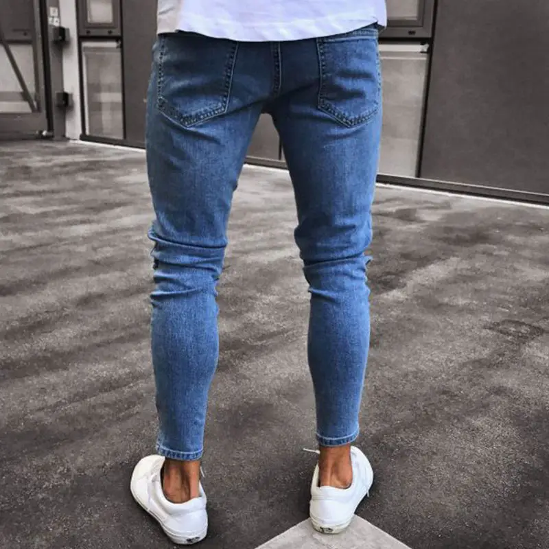 Новинка 2018 г. мужская отверстие вышитые джинсы Тонкий Мужчины Брюки Повседневное тонкие летние джинсовые штаны классические ковбои