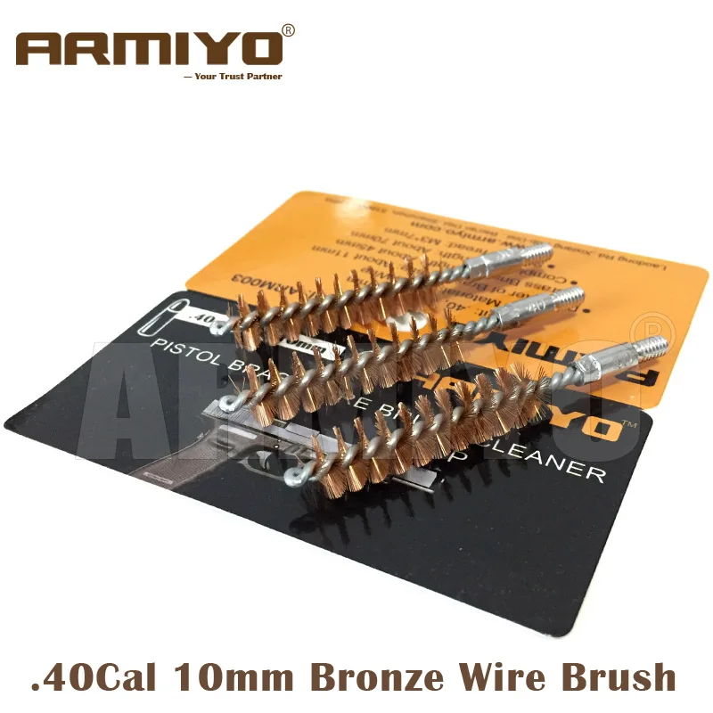 Armiyo .40Cal .41Cal 10mm Hunting Pistol Barrel Brushes Cleaner Bore Cleaning Gun Brush Screw