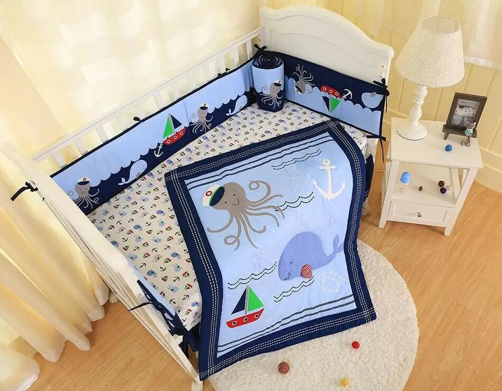 baby shark crib sheet