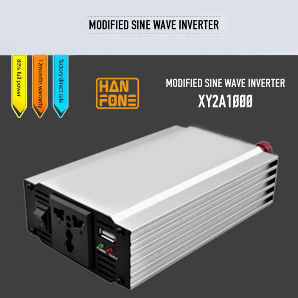 

3000W Silver Color Power Converter 12V Input Reverse Connection Protection Car Converter Vehicle Power Supply Charger Adapter