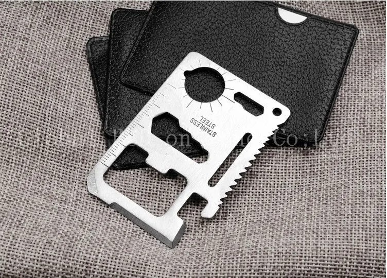 

100pc NEW 11 in 1 Wallet Knife Stainless Steel Survival Multitool Utility Tool for Camping Hiking Survival E2