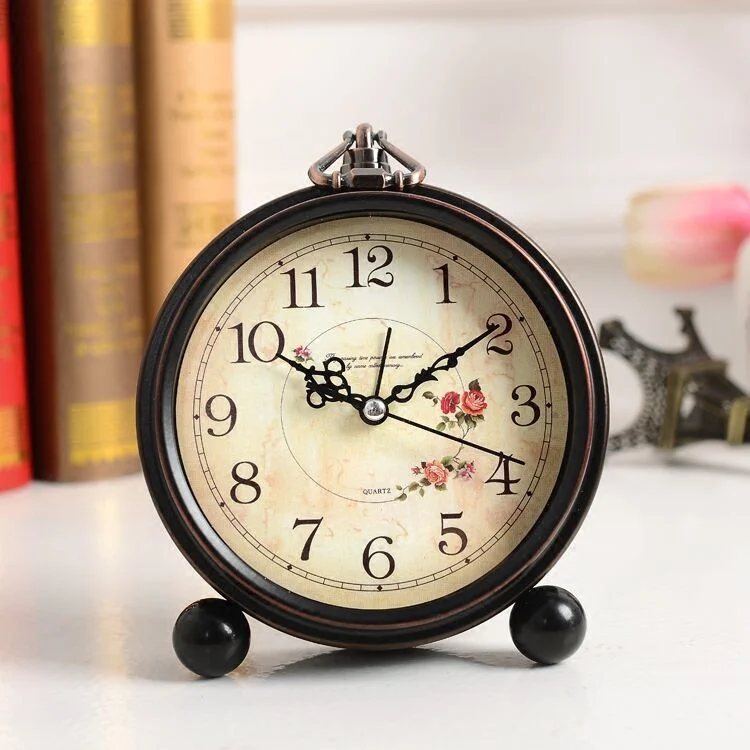 

European Bedroom Clock Black Arab Number Alarm Clock New Simple Desk Livingroom Gift Clocks Quiet Mens Quartz Watches W020