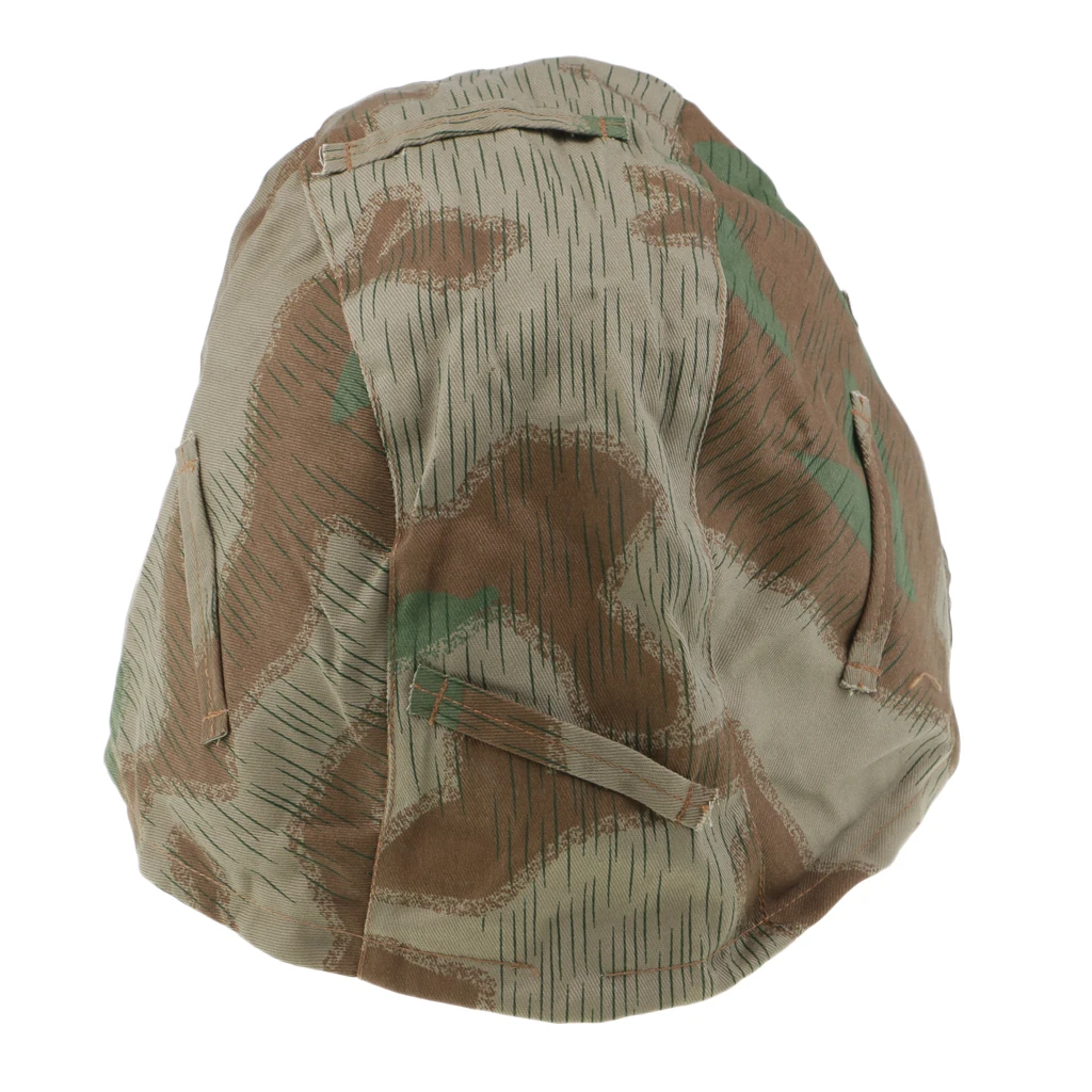 Repro WWII German M35 M40 M42 Camouflage Reversible Helmet Cover Splinter Camo for Outdoor Hunting Field Survival Activities