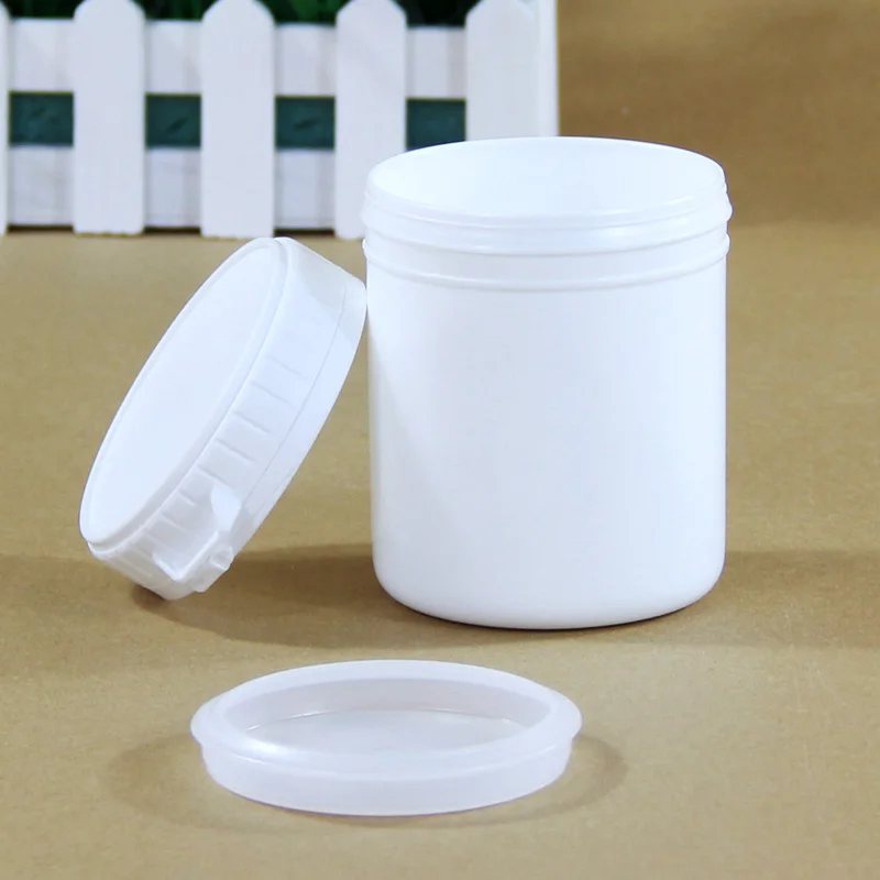 

1PCS 600ML Round plastic jar with inner lid Food grade Packaging container Lition cosmetic Makeup Box Travel Portable Bottle