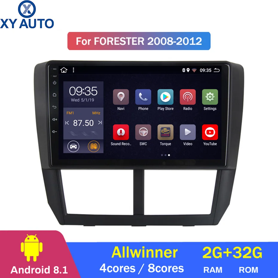 

9 inch 2.5D IPS HD multi-touch screen Android8.1 2G RAM 32G ROM NAVI for Subaru Forester 2008-2012 with Bluetooth USB WIFI SWC