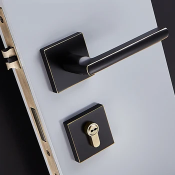 

NEW 1Set European Solid Brass Door Lock Set Interior Anti-theft Silent Door Lock Living Room/Bedroom/Bathroom Split Door Lock