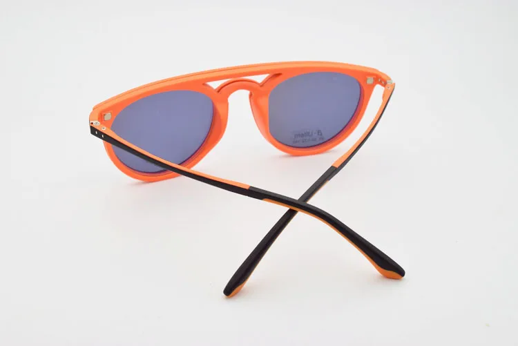 Полный рамки двойной мосты Титан очки с магнитом клип солнцезащитные очки для женщин Близорукость функциональные очки поляризационные